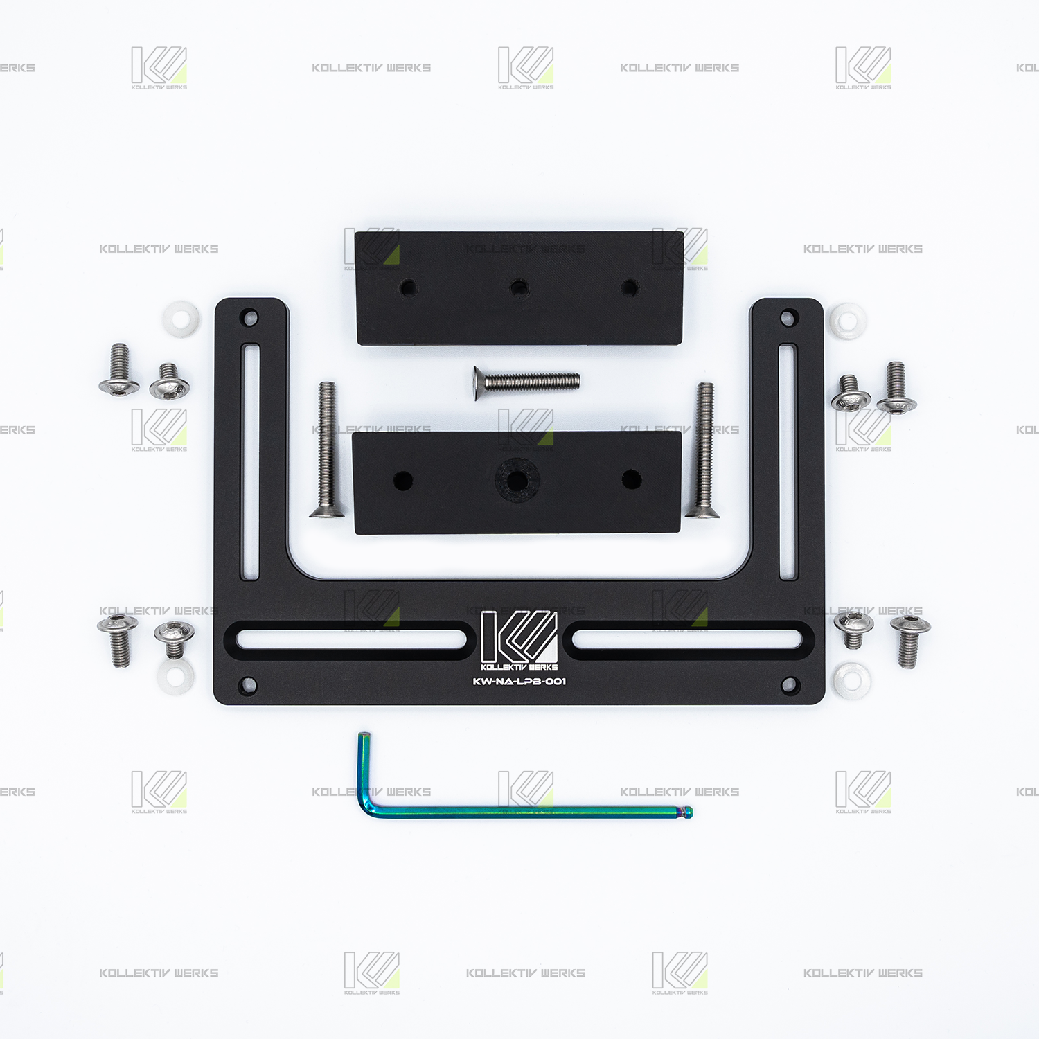 thumbnail image 2 of Tow Hook License Plate Bracket For Audi S4 B8.5 Sedan (2013-2016) - Black Steel 2 of 5