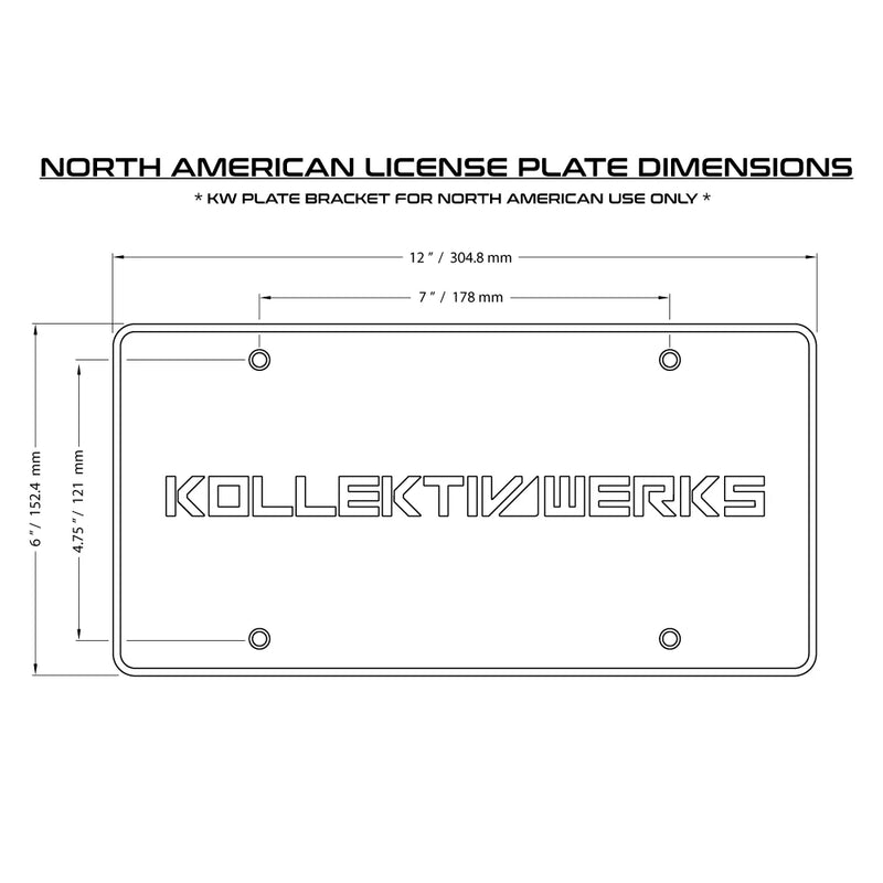 VW - MK8 - R - KW Quick Release No Drill Center Mount License Plate Holder (2022+)